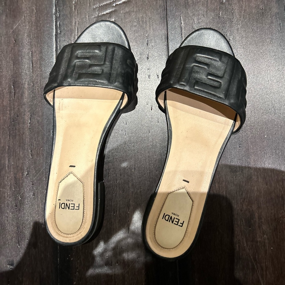Fendi black mule sandals